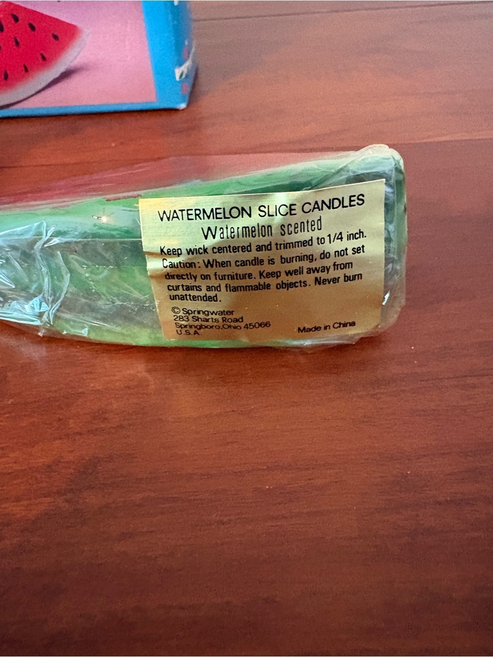 Vintage Watermelon Slice Candles Set of 2 Summer Decor NIB - Picture 7 of 8
